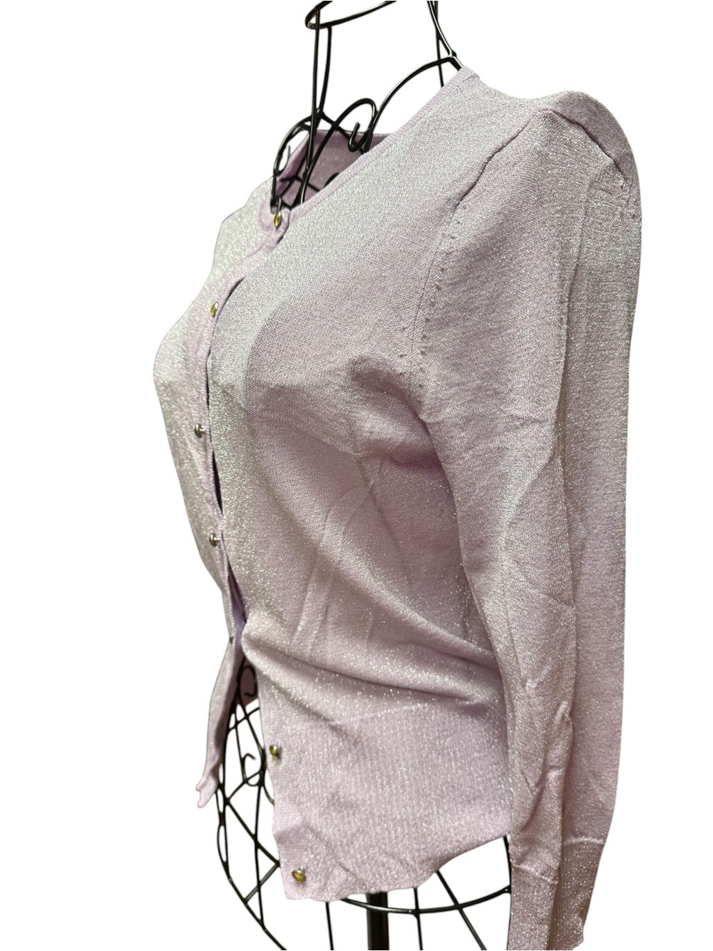 Cache Lilac Long-Sleeve Button Front Top Jewel Buttons Medium - Picture 5 of 8
